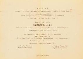 Meghívó 1956. szeptember 6-án a Nemzeti Múzeum lépcsőjéhez Kodály Zoltán Petőfi Sándor Nemzeti dal c...