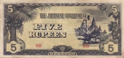 Ázsia-Óceánia/japán megszállás/II.vh. 1940-es évek 9db (8klf) bankjegy T:I,II,III+