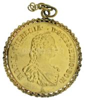 Ausztria 1760. "Mária Terézia" kétoldalas sárgaréz zseton medállá alakítva (42mm) T:XF, kis forrasztásnyom Austria 1760. "Maria Theresia" two-sided brass token (42mm) C:XF, small soldering-mark