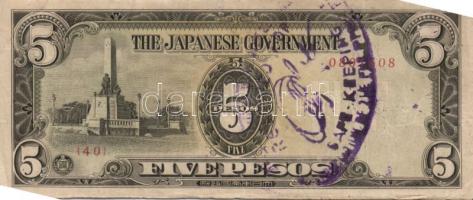 Ázsia-Óceánia/japán megszállás/II.vh. 1940-es évek 9db (8klf) bankjegy T:I,II,III+