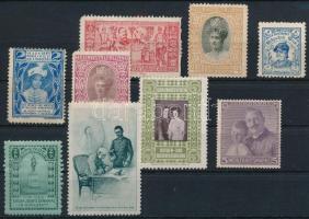 9 db külföldi levélzáró (Ferenc József, IV. Károly, Habsburg család)