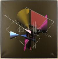 ifj. Koffán Károly (1940-): Ellhip-301-R-040, 2015. Computer print, vászon, jelezve jobbra lent. Dekoratív fakeretben. 90x90 cm. Egyedi darab!