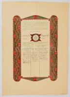 1943 Irredenta iskolai emléklap kapuvári iskolából 31x45 cm Hajtva