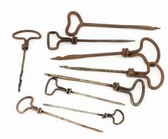 9 darab kézifúró, h: 16 cm alatt