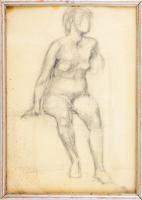 Olvashatatlan (Barcsay?) jelzéssel: Női akt. Ceruza, papír. 36,5x25,5 cm. Fakeretben.