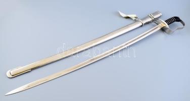 Díszelgő kard / szablya replika, jelzett, jó állapotban, fém hüvellyel, h: 95 cm