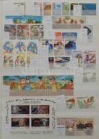 Szép színes tartalmas vegyes külföldi modern anyag 30 lapos jó A4 Lindner berakóban nagyon sok tenge...