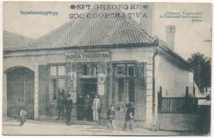Sepsiszentgyörgy, Sfantu Gheorghe; Hangya fogyasztási és értékesítő szövetkezet üzlete és saját kiadása / Soc. cooperativa / cooperative shop + "1940 Sepsiszentgyörgy visszatért" So. Stpl. (fl)