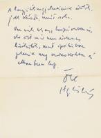 Dr. Hegedüs Géza főiskolai tanár kézirata, fejléces levélpapírján