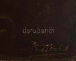 Péczely Antal (1891-1944): Bányászok. Olaj, papír, kartonra kasírozva, jelezve jobbra lent. Kisebb f...