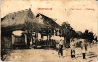 1908 Bánffyhunyad, Huedin; Nagy utca. Fehér Márton kiadása / Vladeasa / street view (kopott sarkak / worn corners)