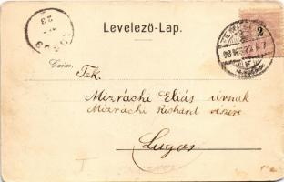 1898 (Vorläufer) Temesvár, Timisoara; Jenő herceg tér, Rukavina emlékmű (szégyenszobor), takarékpénz...