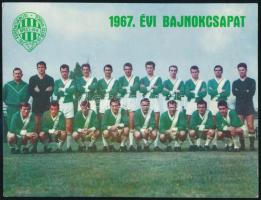 1967 Az FTC 1967. évi bajnok futball csapata, nyomat, hátoldalon feliratozva, 17,5×23 cm