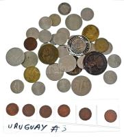 40db-os vegyes érem, magyar és külföldi forgalmi- és emlékérme tétel, közte 1912. "Pénzintézeti Sportegyletek Szövetsége" kétoldalas bronz emlékérem (37,5mm), közte többféle Amerikai Egyesült Államok 5c Cu-Ni emlékkiadás, közte 1db Római Birodalom, stb. T:vegyes