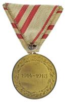 Ausztria DN "Ausztriáért / 1914-1918" aranyozott bronz kitüntetés eredeti mellszalagon, ka...