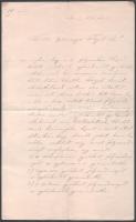 1875 Acsa, Dr. tótprónai és blatinczai Prónay Dezső báró (1848-1940) politikus, evangélikus egyházi vezető azonosítatlan egyházmegyei felügyelő részére írt levele, egyházkerületi gyűlés alkalmával megtárgyalandó témák ügyében, 2 beírt oldal, 1875 június.