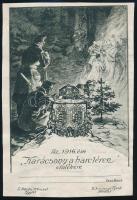 1916 "Karácsony a harctéren" emléklap, hajtott, hátoldalon kézírással