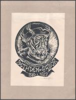 Baróthi Ádám (1945-): Bethlen Gábor portréja. Fametszet, papír, jelzett, lap teteje kartonra kasírozva. 21,5x17 cm