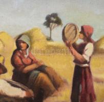 (kis) Szilágyi István (1896-1945): Pihenő aratók. Olaj, vászon. Jelzés nélkül. Proveniencia: A festő...