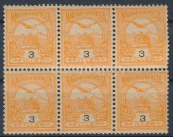 1904 Turul 3f hatostömb fordított vízjellel, szép minőségben