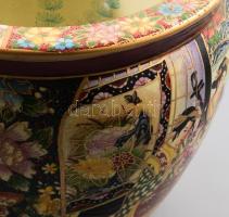 Kaspó, Kína XX. sz. közepe. Kézzel festett, hibátlan d: 26 cm, m: 20 cm