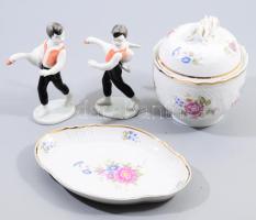 Hollóházi 4 darabos összeállítás, közte libát lopó fiúkkal, jelzett.