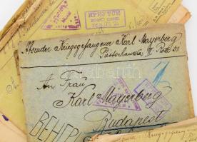 cca 1914-1918 Vegyes tábori postai levelezés tétel egy személynek, egy személytől, főként német nyel...