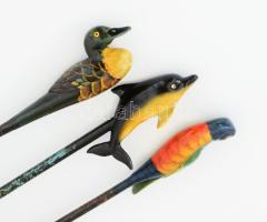 3 db lakkozott fa hátvakaró 53 cm