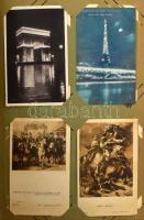 Régi képeslap gyűjtemény közel teli 300 férőhelyes albumban: főleg olasz és francia városképek és mű...