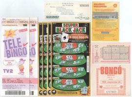 ~1980-2020. 10db vegyes modern használt sorsjegy, közte "IBUSZ", "BONGÓ" "Black Jack" T:vegyes