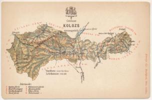 Kolozs vármegye térképe. Károlyi Gy. kiadása / Comitatul Cluj / Map of Kolozs County (b)