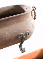 Doboznyi vegyes bolha tétel, közte réz jardinierre h: 30 cm