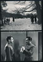 Filmjelenetek, Rajnogel Imre 2 db pecséttel jelzett fotója, 13×18 cm