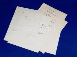 [Kézirat] Weöres Sándor 8 gépelt oldal terjedelmű, saját kézzel sűrűn javított műfordítás-kézirata Vasko Popa (1922-1991) román származású szerb költő "Kavics" című versciklusáról. Kelt: [Budapest, 1967]. 8 levél, mérete: 295x210 mm, 103 gépelt sorban 18 sornyi autográf javítással. A népek közti megbékélés és a kultúrák közeledése jegyében az Európa Kiadó a legkülönbözőbb kultúrák verskincsét tette közzé magyarul. A kiadó az 1960-as évek közepén Weöres Sándort bízta meg a román származású szerb költő Vasko Popa válogatott verseinek lefordításával. Kéziratunk a szerb költő "Kavics" című, talányos értelmű versciklusának teljes műfordítói kézirata, mégpedig igen korai műfordítói kézirata: az oldalakon látható, számos lehetőséget lehetővé tevő gépelt szöveg Vujicsics D. Sztoján szerb konzulens nyersfordítása lehet, kéziratunk valódi értékét pedig Weöres Sándor saját kezű, 18 sornyi műfordítási javaslatai jelentik. A saját kezű javaslatokon kívül Weöres Sándor számos esetben aláhúzással jelölte a nyersfordításnak azokat a szövegrészleteit, melyekkel ez idő szerint egyetértett. A "Kavics" versciklus végül a szerb költő "Ostromlott derű" (Budapest, 1968) című verseskötetének 47-58. oldalán jelent meg nyomtatásban. Műfordítás-kéziratunk és a végleges, nyomtatásban megjelent szöveg között jelentős eltérések vannak, emlékezetes bepillantást engedve Weöres Sándor műfordítói műhelyébe. Néhány lapon a szerkesztő tollal írt megjegyzései. Jó állapotú lapok.