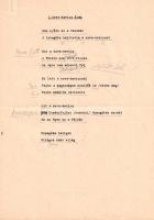 [Kézirat] Weöres Sándor 8 gépelt oldal terjedelmű, saját kézzel sűrűn javított műfordítás-kézirata V...