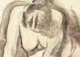 Jelzés nélkül: Női akt. Szén, papír. Farkas István hagyatéki bélyegzővel a hátoldalán. Kissé sérült....