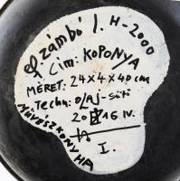 ef.Zámbó (efZámbó) István (1950-): Koponya I., 2016 (művészkonyha). Olaj, sütőedény (serpenyő). Jelz...