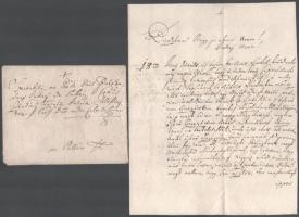 1750 [Balaton]Magyaród, Sárvári és felsővidéki gróf Széchényi Zsigmond (1720-1769) huszárkapitány, császári és királyi kamarás, a múzeum és könyvtáralapító Széchényi Ferenc (1754-1820) apjának levele Pallinba, Pallini Inkey Boldizsár (1726-1792) Zala vármegye alispánja, földbirtokos, királyi tanácsos részére, magyar nyelven különféle gazdasági ügyekben, közte a "tóttsághi jószágokkal" kapcsolatban (Tótság =Vendvidék?), autográf aláírással, eredeti viaszpecsétes borítékkal, 2 beírt oldal, 2 sztl. lev.