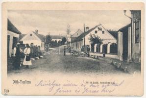 Maroshévíz, Oláhtoplica, Toplita, Toplica; Fő út, római katolikus templom / main street, Catholic church + "POSTOFFIZIER d. Maform. I.R. No. 60." (kopott sarkak / worn corners)