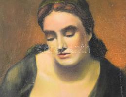 Olvashatatlan jelzéssel, magyar festő, XX. sz. első fele-közepe: Anya gyermekével. Olaj, vászon. Dek...