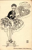 Magyar népművész képeslap / Hungarian folk art. Undi-Atelier s: Undi (non PC) (fl)