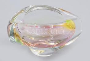 Cseh asztaldísz, fátyolos multicolor színezéssel, jelzés nélkül, 14x9 cm