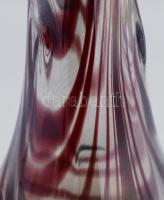 Anyagában színezett lüszteres mázas szakított üveg váza, hibátlan, m: 32,5 cm