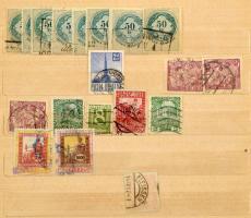 Szép több példányos régi okmánybélyeg tétel, több száz bélyeg sok magas értékkel 8 lapos A4-es berak...