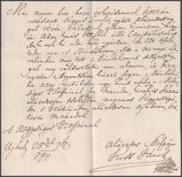 1794 [Sátoralja]újhely, Kiss János levele Zéténybe, "Méltóságos Keresztszegi Gróff Csáky Anna A...