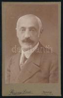 cca 1905 Pattantyús Ábrahám Mihály, keményhátú fotó Rozgonyi Dezső budapesti műterméből, 11×7 cm