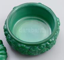 Curt Schlevogt malachit üveg bonbonniere. hibátlan d: 10 cm