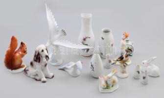 Magyar figurális porcelánok: Hollóházi, Drasche, stb 8-20 cm ig Kézzel festett, jelzettek, jó állapotban 15 db
