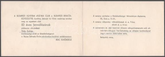 1947 BEAC a Budapesti Rendőregyesülettel közös meghívója kardvívóversenyre