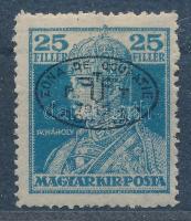 Debrecen I. 1919 Károly 25f fekete felülnyomással, Bodor vizsgálójellel